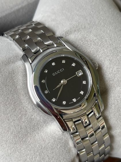 GUCCI Round face Watches 5500L Quartz Black Dial Women's SS รูปที่ 6