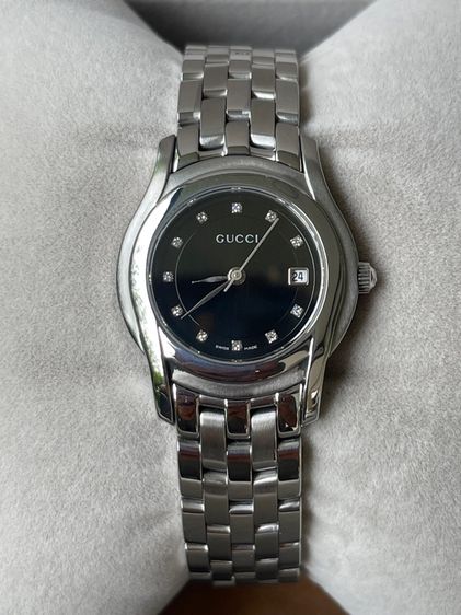 GUCCI Round face Watches 5500L Quartz Black Dial Women's SS รูปที่ 14