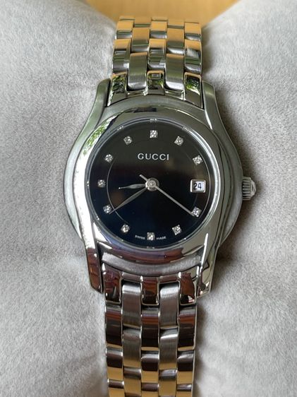 GUCCI Round face Watches 5500L Quartz Black Dial Women's SS รูปที่ 13