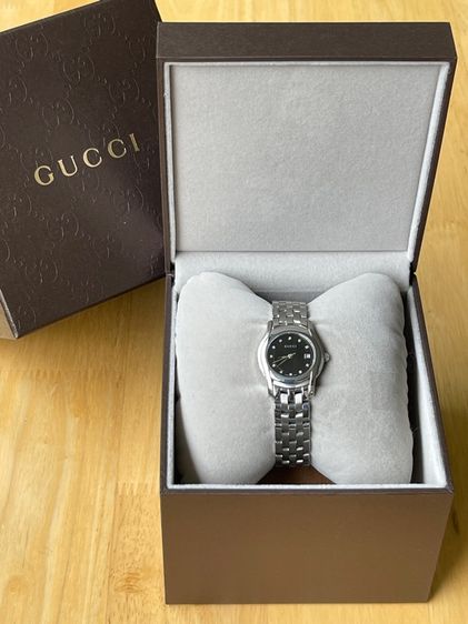 GUCCI Round face Watches 5500L Quartz Black Dial Women's SS รูปที่ 3