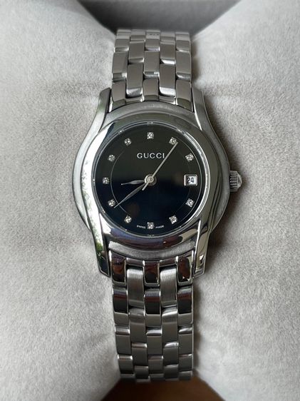 GUCCI Round face Watches 5500L Quartz Black Dial Women's SS รูปที่ 5