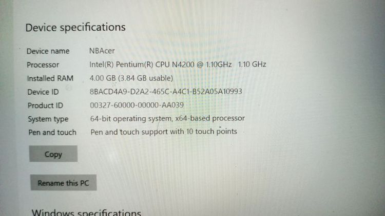 ขาย Acer spin1 N17H2 จอทัชสกรีน มีเก็บปลายทาง( อ่านรายละเอียดก่อนนะครับ) รูปที่ 4
