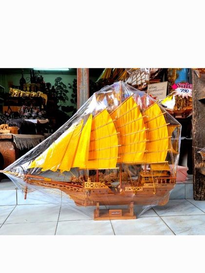 เรือสำเภาเสริมฮวงจุ้ยยาว1เมตร เรือสำเภามงคลเสริมโชดลาภ ฟรีค่าส่ง เรือสำเภาไม้สัก แฮนด์เมดฟรีค่าส่งteak junk,teak ship รูปที่ 17