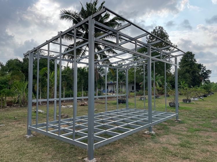 โครงสร้างเหล็ก บ้านน็อคดาวน์ แบบ-3 ขนาด 3x6 เมตร หลังคาทรง Modern รูปที่ 2