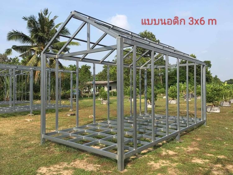โครงสร้างเหล็กกัลวาไนซ์ บ้านน็อคดาวน์ ขนาด 3x6 เมตร ทรงจั่ว-นอร์ดิก สไตล์ประยุกต์