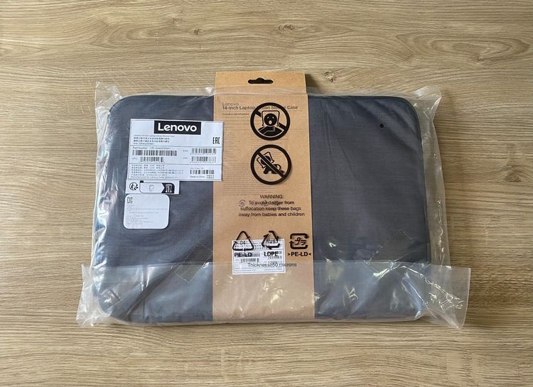SLEEVE CASE (กระเป๋าใส่อุปกรณ์เสริม LENOVO 13 INCH LAPTOP URBAN SLEEVE CASE GRAY รูปที่ 6