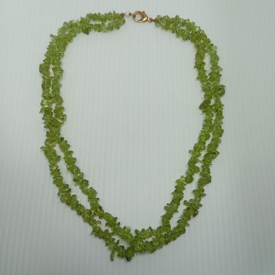 🔖สร้อย เพอริดอท เส้นคู่ งานสวย ใส่ได้หลายแบบ รูปที่ 4