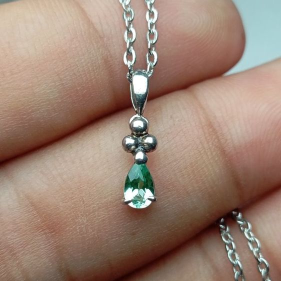 🔖จี้เงินแท้ พลอยแท้ ตอกโค๊ตSilver925 งานจากญี่ปุ่น แถมสร้อยคอสีเงิน รูปที่ 2