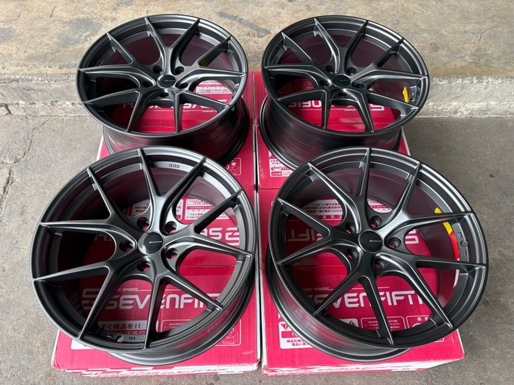 18" ล้อแม็กมือ1 ขอบ18 ก้านY 5รู114 กว้าง8.5 ออฟ35 สีเทากัน ล้อเบา FLOW FORMING งานSEVENFIFTH งานสวยมากๆ