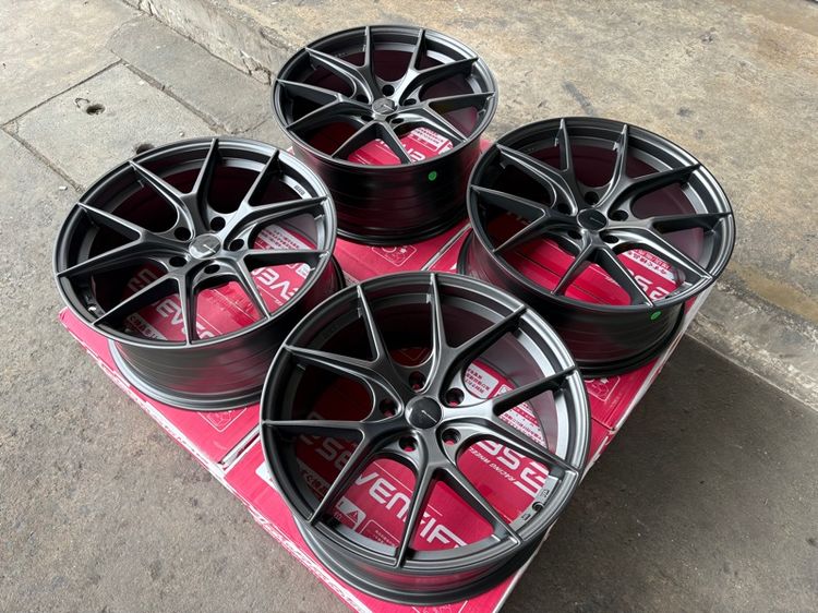 ล้อแม็กมือ1 ขอบ18 ก้านY 5รู114 กว้าง8.5 ออฟ35 สีเทากัน ล้อเบา FLOW FORMING งานSEVENFIFTH งานสวยมากๆ รูปที่ 3