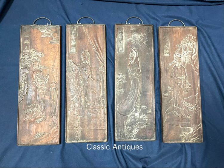 แผ่นไม้แกะสลัก หญิงงามทั้งสี่ สะสม