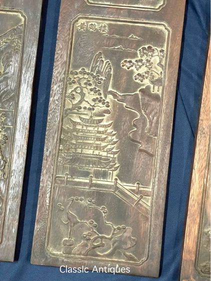 แผ่นไม้แกะสลัก สี่ฤดู สะสมA1 รูปที่ 7