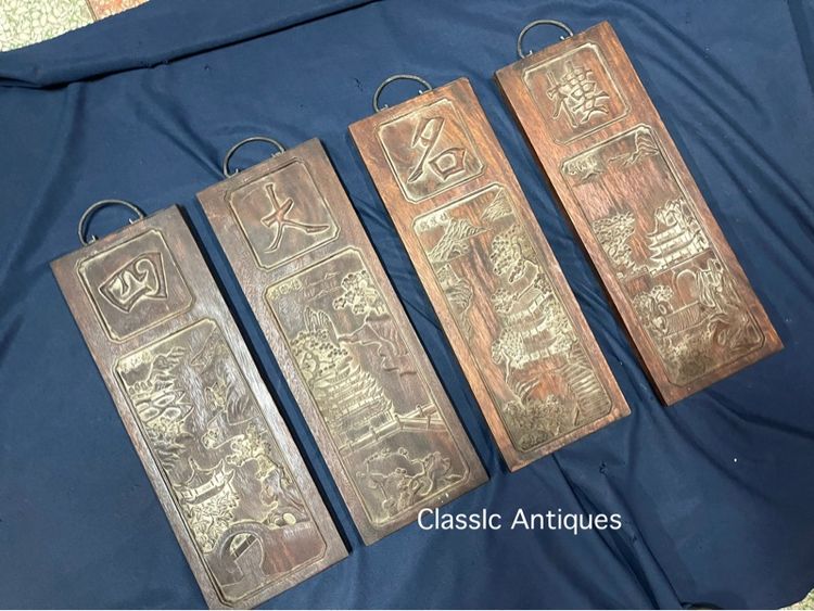 แผ่นไม้แกะสลัก สี่ฤดู สะสมA1 รูปที่ 2