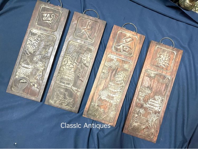 แผ่นไม้แกะสลัก สี่ฤดู สะสมA1 รูปที่ 3