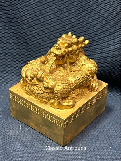 ตราประทับ มังกร กะไหล่ทอง สะสมA3