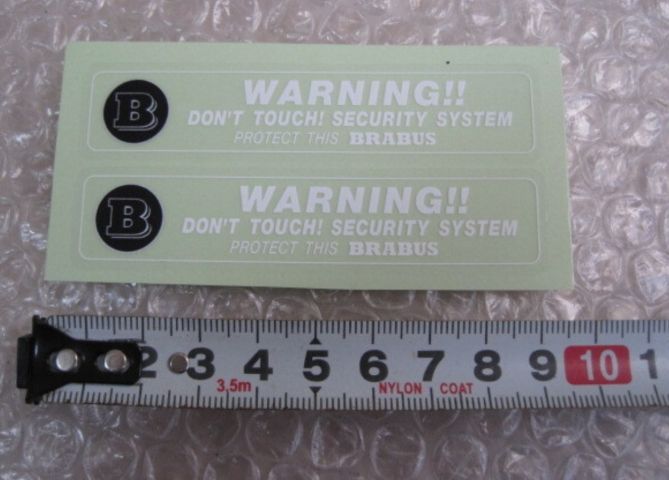 สติ๊กเกอร์ BRABUS Warning Don't touch security สำหรับติดกระจกประตูรถยนต์ของ BRABUS 1 คู่   รูปที่ 2