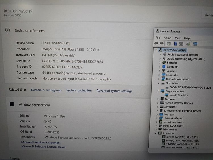DELL LATITUDE 5450 Core Ultra5 vPRO +Ram16 +SSD512 ประกัน เกือบ3 ปี รูปที่ 7