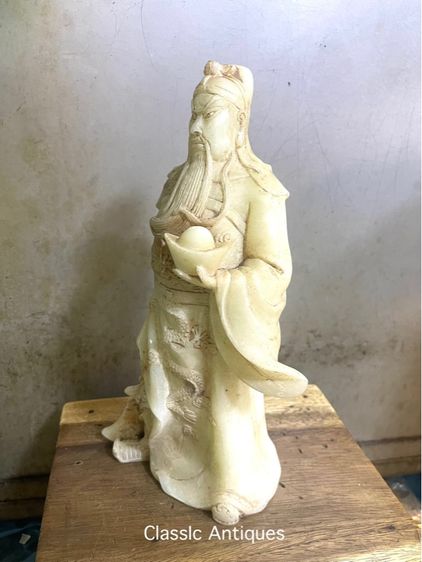 เทพเจ้า กวนอู หินแกะสลัก โบราณสะสมA1 รูปที่ 8