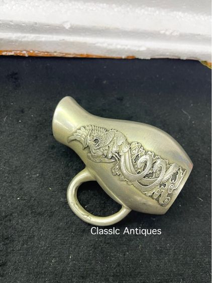 เหยือกจีน ลายมังกร หงษ์ กะไหล่เงิน สะสม รูปที่ 8