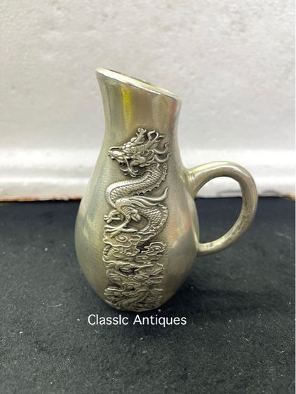 เหยือกจีน ลายมังกร หงษ์ กะไหล่เงิน สะสม