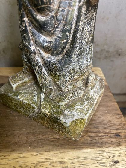 เทพเจ้า กวนอู หินแกะสลัก โบราณสะสมA2 รูปที่ 5