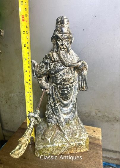 เทพเจ้า กวนอู หินแกะสลัก โบราณสะสมA2 รูปที่ 14