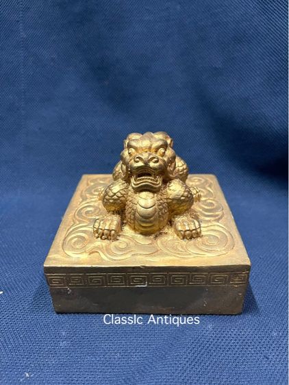 ตราประทับ สิงโตจีน กะไหล่ทอง สะสมA5 รูปที่ 4