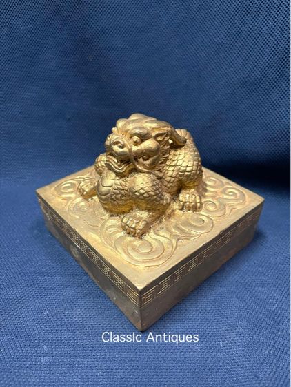 ตราประทับ สิงโตจีน กะไหล่ทอง สะสมA5 รูปที่ 9