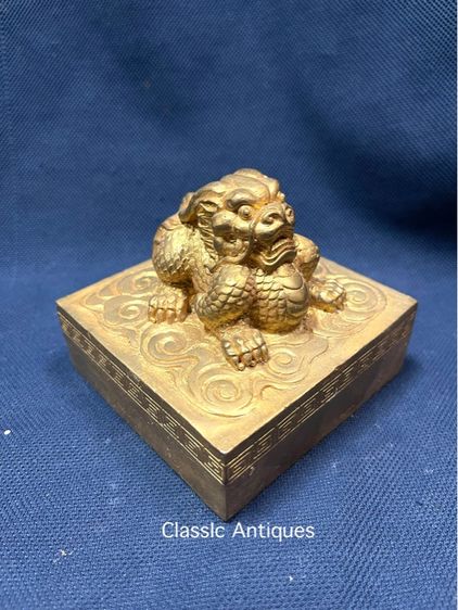 ตราประทับ สิงโตจีน กะไหล่ทอง สะสมA5 รูปที่ 2