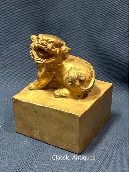 ตราประทับ สิงโตจีน กะไหล่ทอง สะสมA4