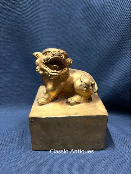 ตราประทับ สิงโตจีน กะไหล่ทอง สะสมA4 รูปที่ 2