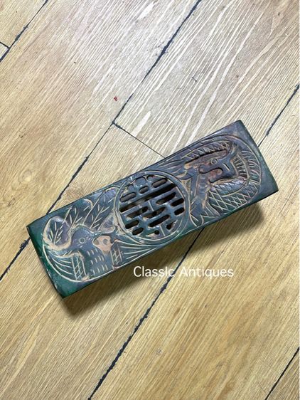 หมอนหิน แกะสลัก มังกร หงษ์ สะสม รูปที่ 2