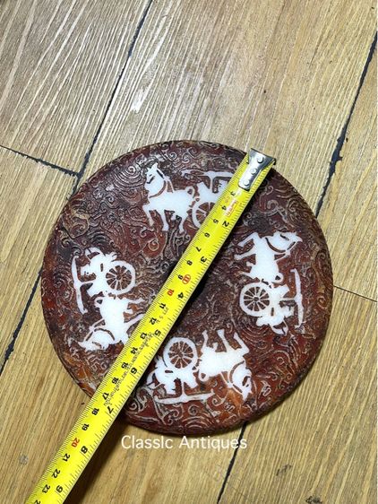 แผ่นหิน แกะสลักลายรถม้า สะสม รูปที่ 3