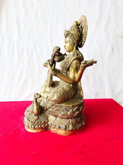 พระแม่สรัสวดี เทวีแห่งสติปัญญา วัดแขก มวกเหล็ก จ.สระบุรี ปี2563 เนื้อทองเหลือง หน้าตัก5นิ้ว รูปที่ 2