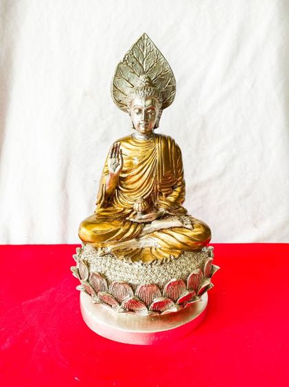 พระพุทธเจ้า นั่งประทานพร วัดเวฬุราชิน ธนบุรี ปี2519 เนื้อทองเหลือง สองกษัตริย์ หน้าตัก5นิ้ว