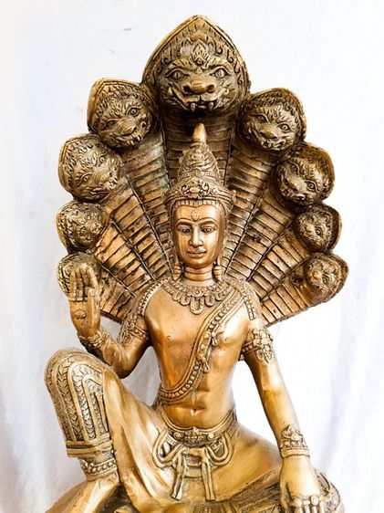 พระบูชา จตุคามรามเทพ ปางนาคปรก รุ่นอัครมหาเศรษฐี หน้าตัก 9นิ้ว สูง 22 นิ้ว เนื้อโลหะทองเหลือง รูปที่ 2