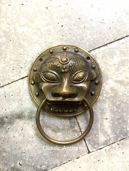 มือจับประตูหน้าสิงห์ ทองเหลือง สะสม รูปที่ 2