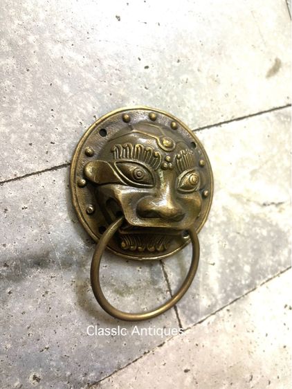 มือจับประตูหน้าสิงห์ ทองเหลือง สะสม รูปที่ 3