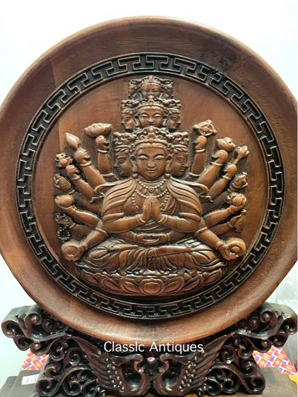 ลับแล แผ่นไม้ เจ้าแม่กวนอิมพันมือ ไม้แกะสลักสะสม รูปที่ 2