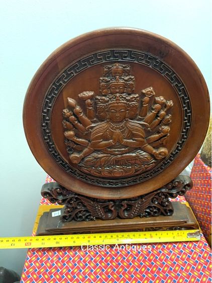 ลับแล แผ่นไม้ เจ้าแม่กวนอิมพันมือ ไม้แกะสลักสะสม รูปที่ 7