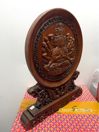 ลับแล แผ่นไม้ เจ้าแม่กวนอิมพันมือ ไม้แกะสลักสะสม รูปที่ 3