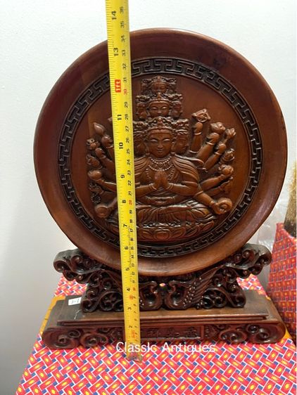 ลับแล แผ่นไม้ เจ้าแม่กวนอิมพันมือ ไม้แกะสลักสะสม รูปที่ 6