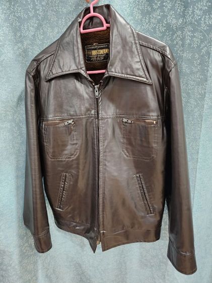 เสื้อหนังแท้ Lee Bros and Company​ สีน้ำตาล ซับในขนนุ่มอย่างดี