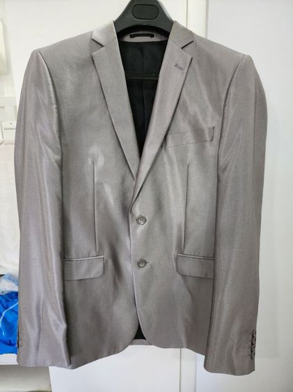 เสื้อสูท XACT สีเทา เงิน ผ้ามันเงา หรูหราไฮโซ รูปที่ 7