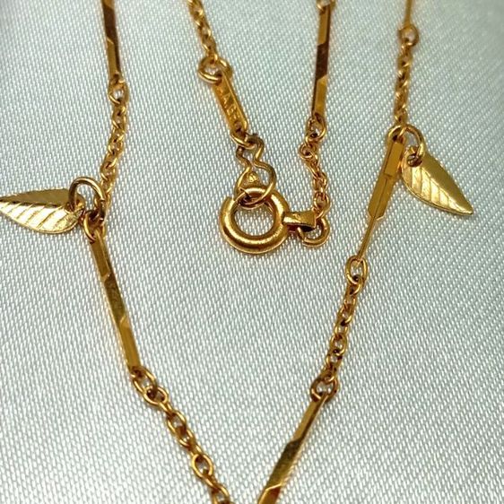 🔖สร้อยคอสีทองเค แต่งใบไม้ตุ้งติ้ง ของจริงสวยมาก งานจากญี่ปุ่น รูปที่ 6