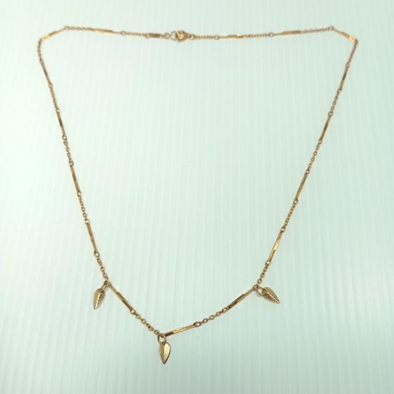 🔖สร้อยคอสีทองเค แต่งใบไม้ตุ้งติ้ง ของจริงสวยมาก งานจากญี่ปุ่น รูปที่ 3