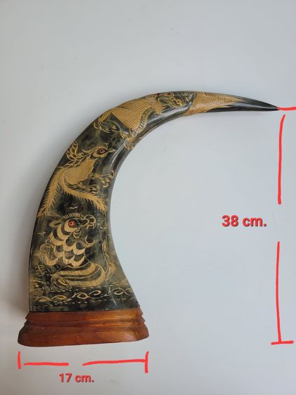 ของตกแต่งบ้านอื่นๆ เขาควายแกะสลัก 1 คู่