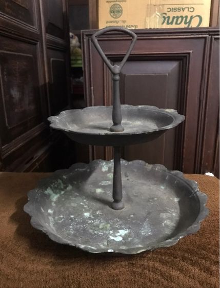 ถาดขนมทองเหลืองโบราณ รูปที่ 4