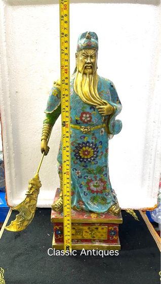 เทพเจ้ากวนอู  ทองเหลืองถมปัด องค์ใหญ่สะสม รูปที่ 13