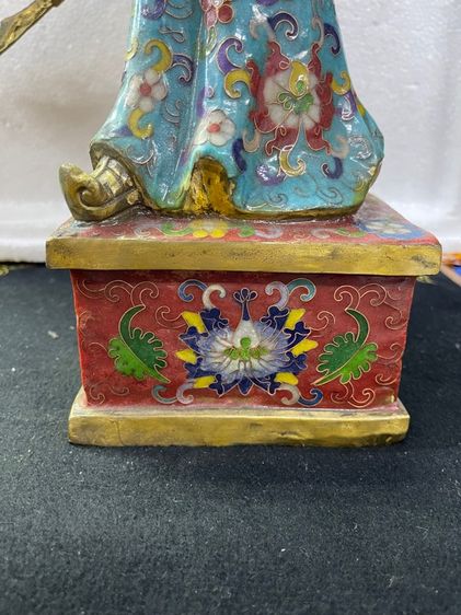 เทพเจ้ากวนอู  ทองเหลืองถมปัด องค์ใหญ่สะสม รูปที่ 8